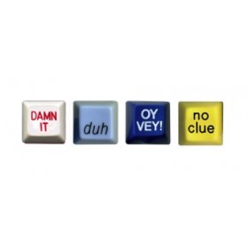 Fun Computer Keys (4 Pack) - Damn It Key, No Clue, Duh, Oy Vey